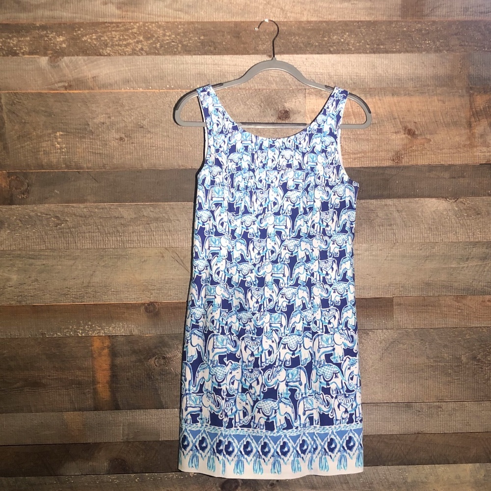 Lilly Pulitzer Blue Elephant Print Dress